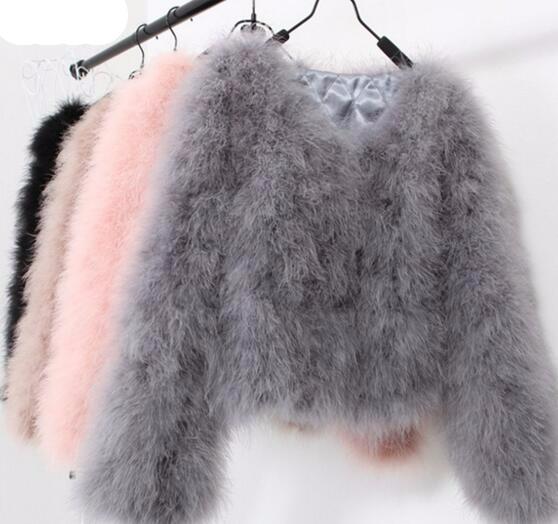 Ostrich Wool Fur Coat