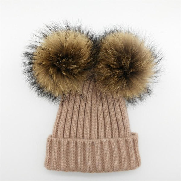 Mink Fur Pompom Hat