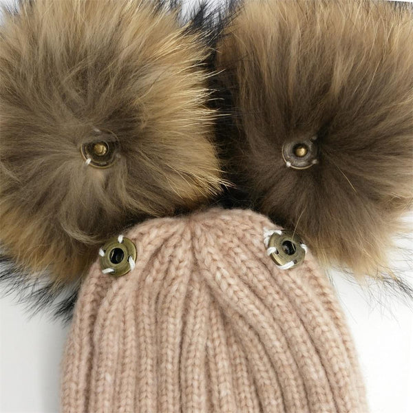 Mink Fur Pompom Hat