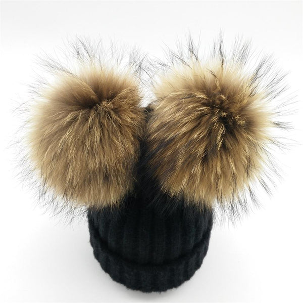 Mink Fur Pompom Hat