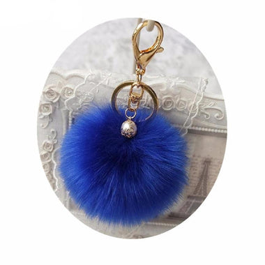 Artificial Rabbit Fur Plush Ball Keychain