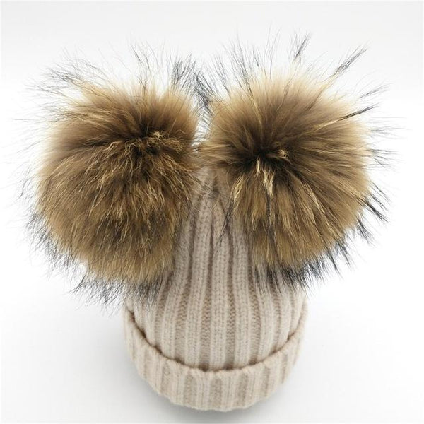 Mink Fur Pompom Hat