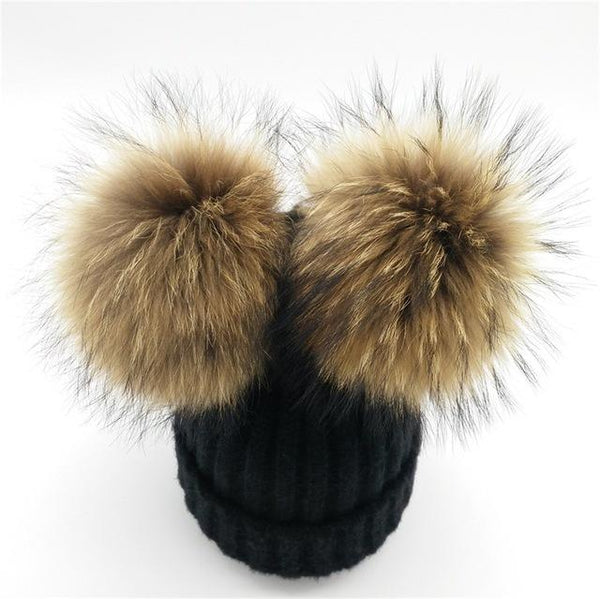 Mink Fur Pompom Hat