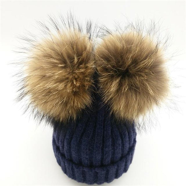 Mink Fur Pompom Hat