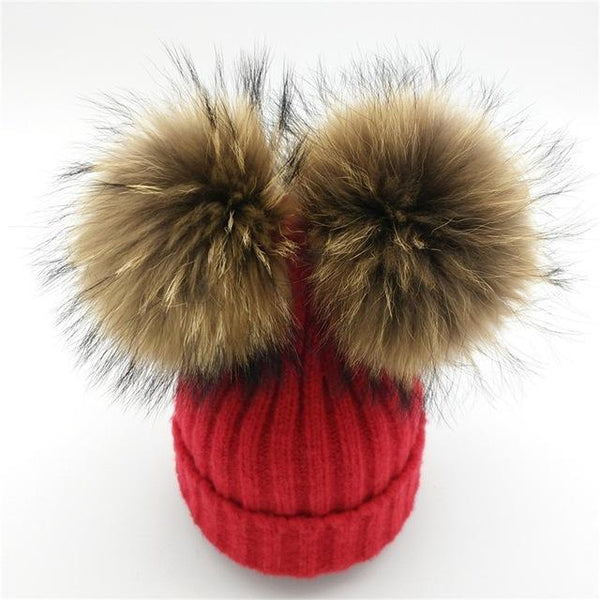 Mink Fur Pompom Hat