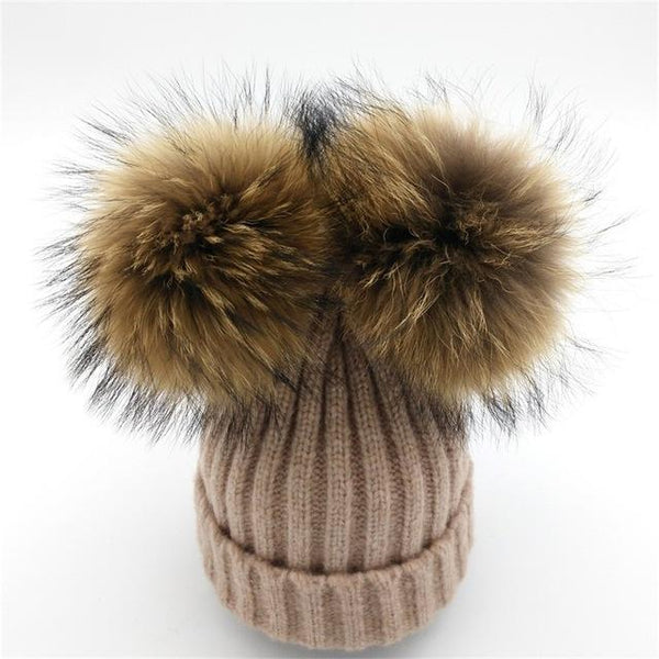 Mink Fur Pompom Hat