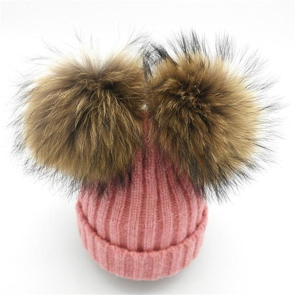 Mink Fur Pompom Hat