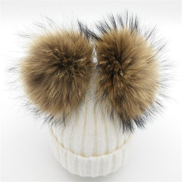 Mink Fur Pompom Hat